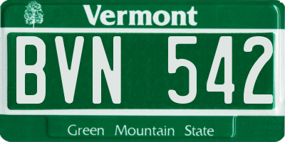 VT license plate BVN542