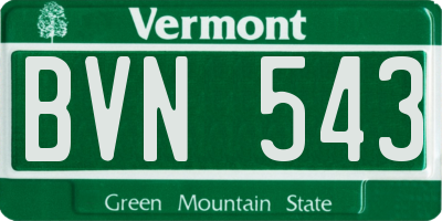 VT license plate BVN543
