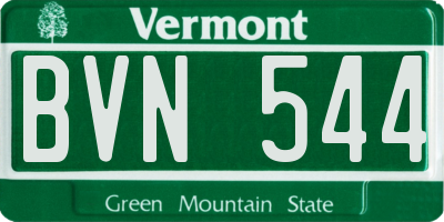 VT license plate BVN544