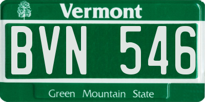 VT license plate BVN546