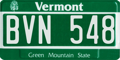 VT license plate BVN548