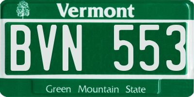 VT license plate BVN553