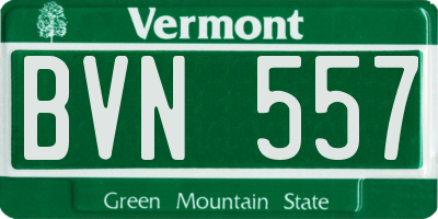 VT license plate BVN557