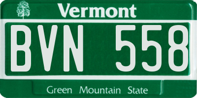 VT license plate BVN558