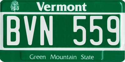 VT license plate BVN559