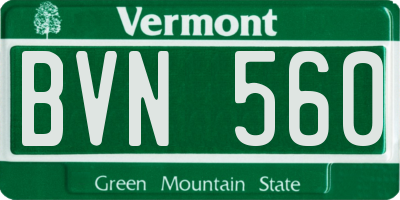 VT license plate BVN560