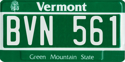 VT license plate BVN561