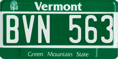 VT license plate BVN563