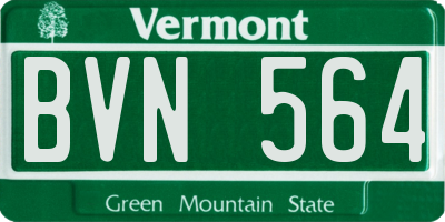 VT license plate BVN564
