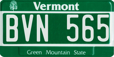 VT license plate BVN565