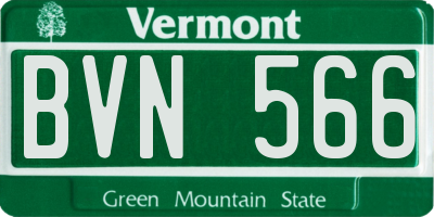 VT license plate BVN566