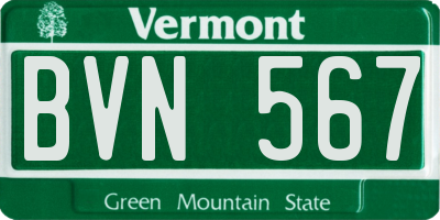 VT license plate BVN567