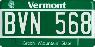 VT license plate BVN568