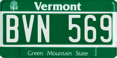VT license plate BVN569