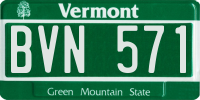 VT license plate BVN571