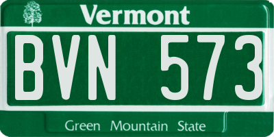 VT license plate BVN573