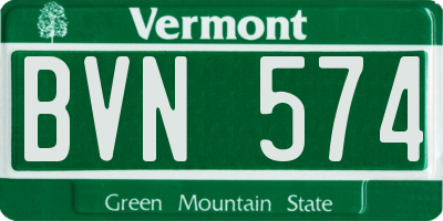 VT license plate BVN574