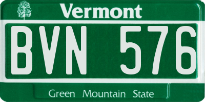 VT license plate BVN576