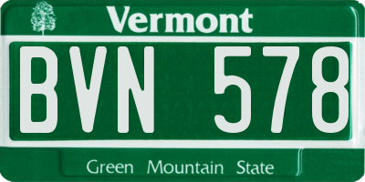 VT license plate BVN578