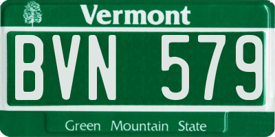 VT license plate BVN579
