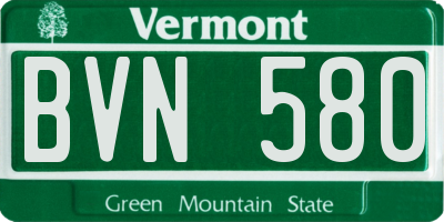 VT license plate BVN580