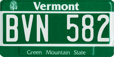 VT license plate BVN582