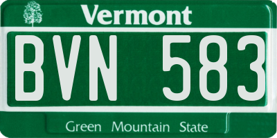 VT license plate BVN583
