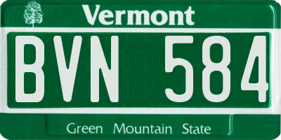 VT license plate BVN584