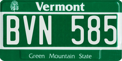 VT license plate BVN585