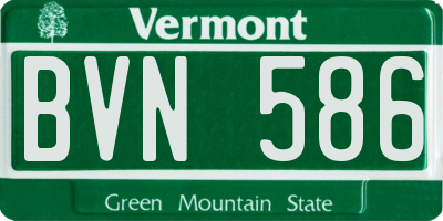VT license plate BVN586