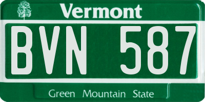 VT license plate BVN587