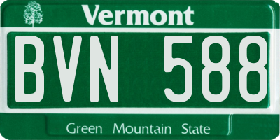 VT license plate BVN588