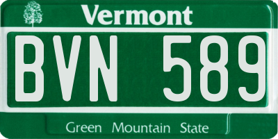 VT license plate BVN589