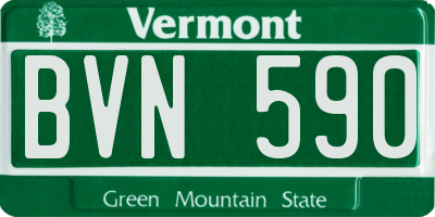 VT license plate BVN590