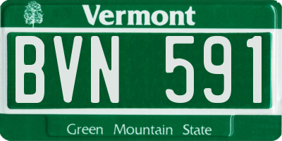VT license plate BVN591