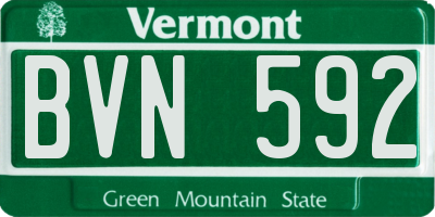 VT license plate BVN592