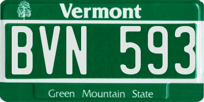 VT license plate BVN593