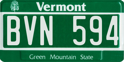 VT license plate BVN594