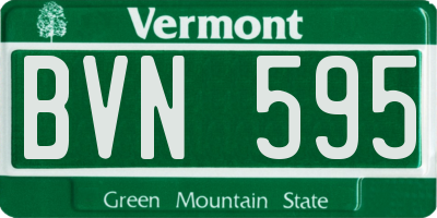 VT license plate BVN595