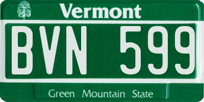 VT license plate BVN599