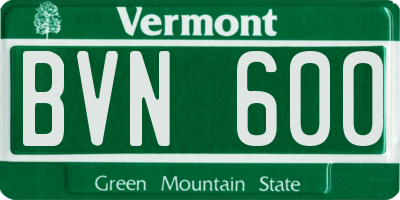 VT license plate BVN600