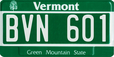 VT license plate BVN601