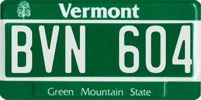 VT license plate BVN604