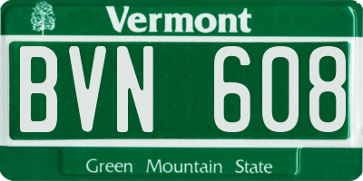 VT license plate BVN608