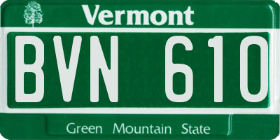 VT license plate BVN610