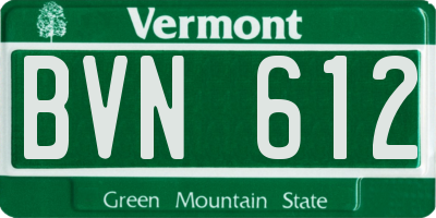 VT license plate BVN612