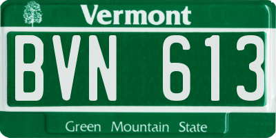 VT license plate BVN613