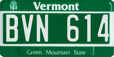 VT license plate BVN614