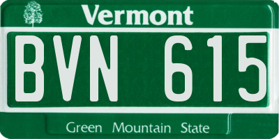 VT license plate BVN615