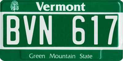 VT license plate BVN617